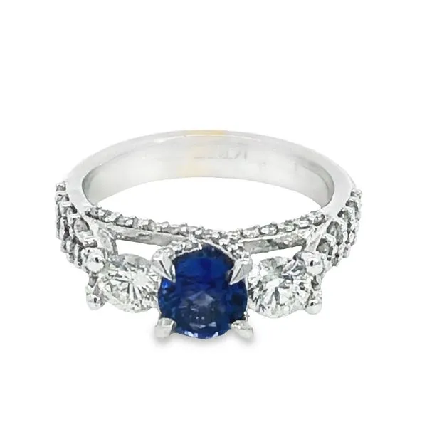 3 Stone Sapphire and Diamond Ring