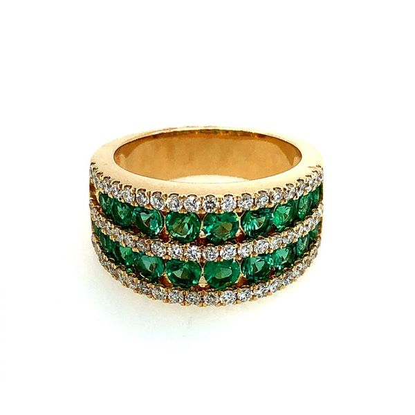 14K Yellow Gold Emerald and Diamond Ring Van Adams Jewelers Snellville, GA