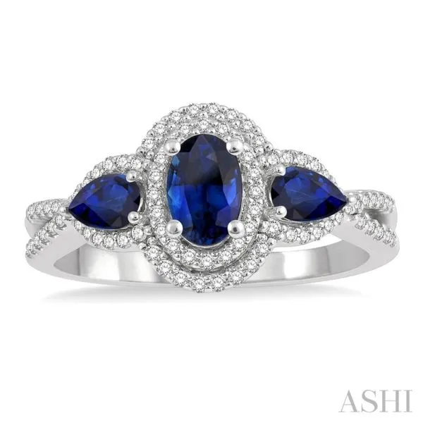 Oval & Pear Shape Gemstone & Diamond Ring Van Adams Jewelers Snellville, GA