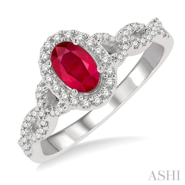 Oval Shape Gemstone & Diamond Ring Image 2 Van Adams Jewelers Snellville, GA