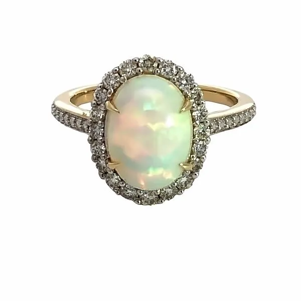Yellow 10 Karat Opal Diamond Fashion Ring Van Adams Jewelers Snellville, GA