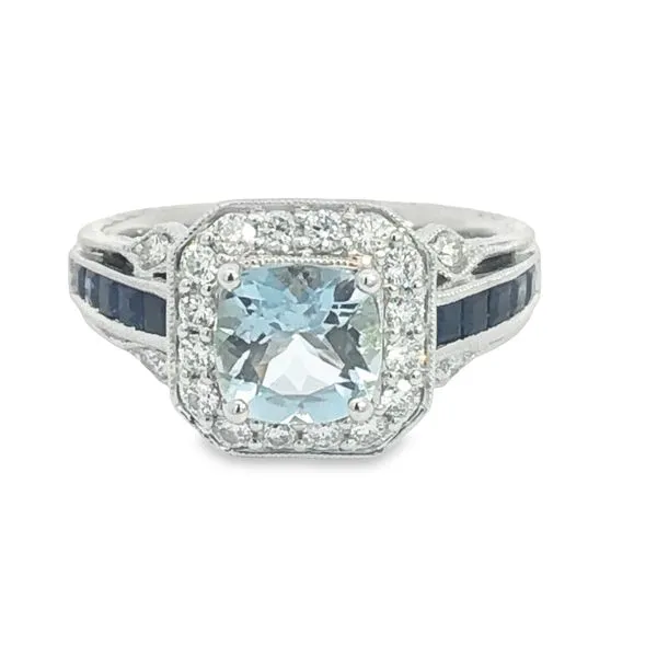 Aquamarine, Sapphire and Diamond Ring Van Adams Jewelers Snellville, GA