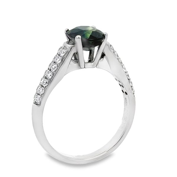 Green Sapphire and Diamond Ring Image 2 Van Adams Jewelers Snellville, GA