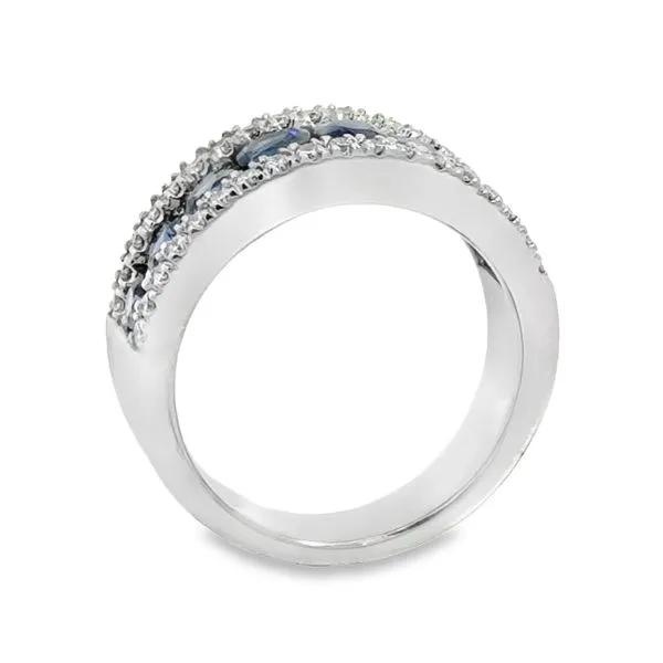 Sapphire and Diamond Triple Row Band Image 3 Van Adams Jewelers Snellville, GA