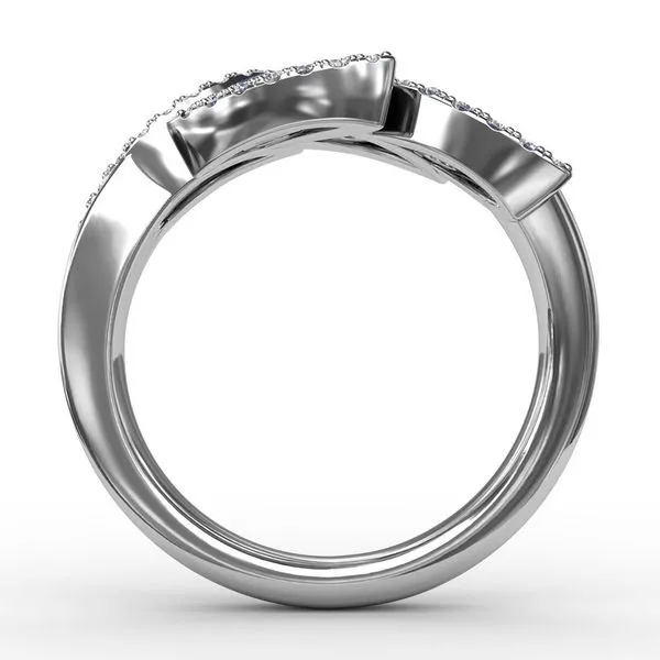 White 14kt glam galore sapphire and diamond leaf ring Image 3 Van Adams Jewelers Snellville, GA