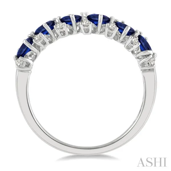 Oval Shape Gemstone & Diamond Wedding Band Image 3 Van Adams Jewelers Snellville, GA