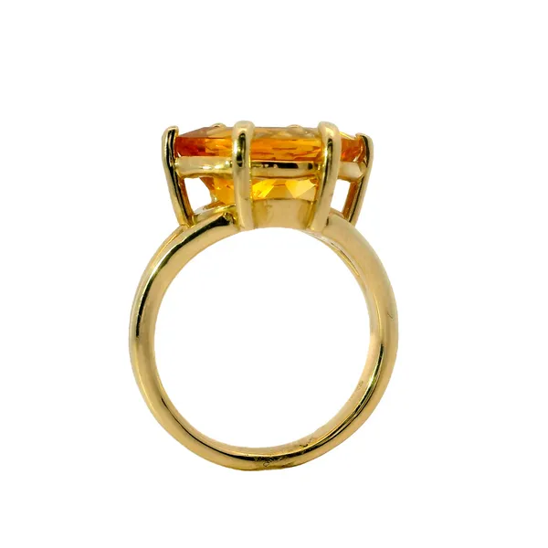 Yellow Gold Citrine Ring Image 2 Van Adams Jewelers Snellville, GA