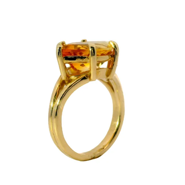 Yellow Gold Citrine Ring Image 3 Van Adams Jewelers Snellville, GA