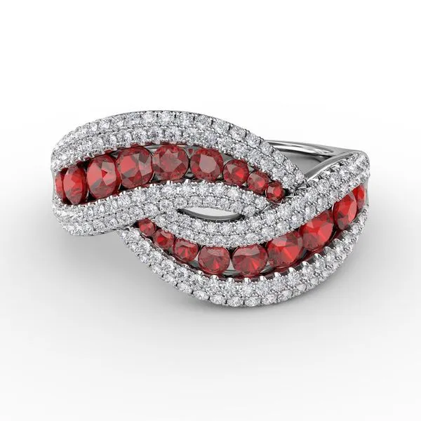 Intertwining Love Ruby and Diamond Ring Van Adams Jewelers Snellville, GA