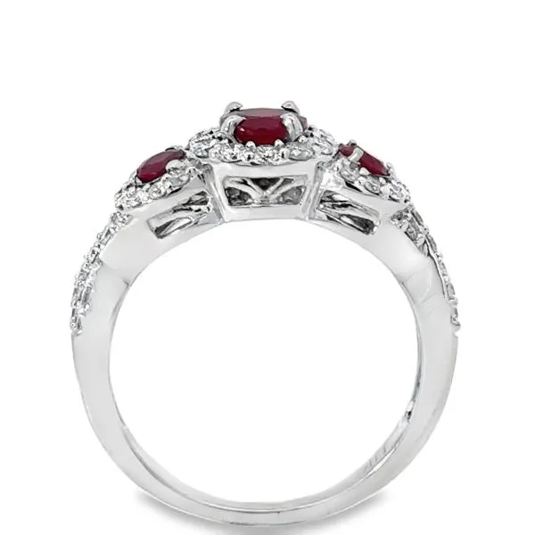 14K White Gold Ruby and Diamond Ring Image 3 Van Adams Jewelers Snellville, GA