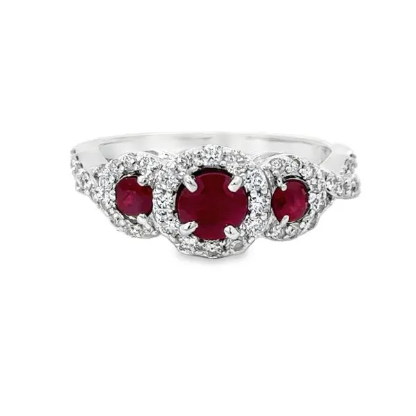 14K White Gold Ruby and Diamond Ring Van Adams Jewelers Snellville, GA