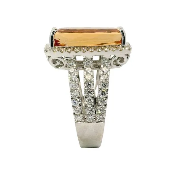 Imperial Topaz And Diamond Fashion Ring