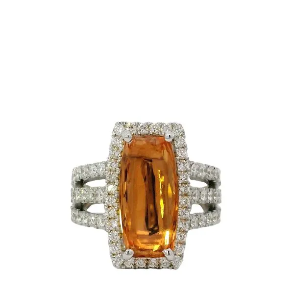 Imperial Topaz And Diamond Fashion Ring
