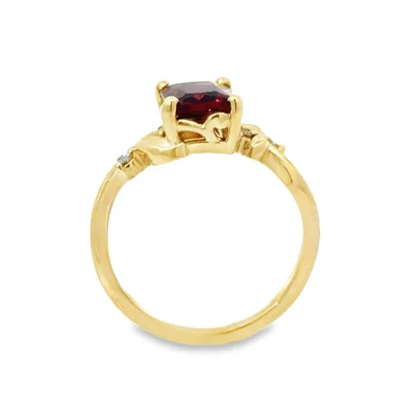 Yellow 10 Karat Cushion Garnet Ring Image 2 Van Adams Jewelers Snellville, GA
