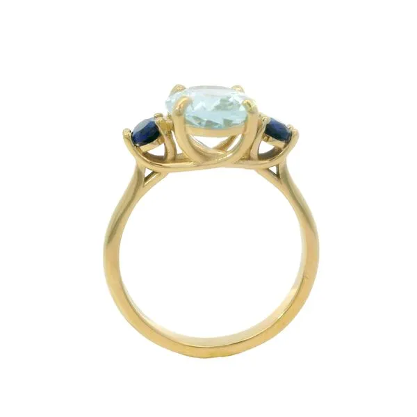 3 Stone Aquamarine and Sapphire Ring Image 2 Van Adams Jewelers Snellville, GA