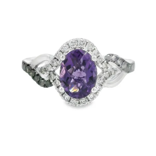 Levian 14 Karat Vanilla Gold Amethyst and Diamond Ring Van Adams Jewelers Snellville, GA