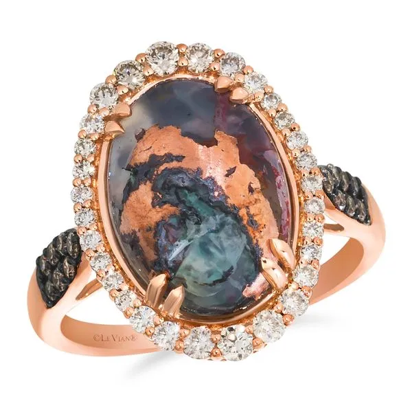 14K Strawberry Gold® Ring | Aquadite Black With Nude Diamonds And Chocolate Diamonds® Van Adams Jewelers Snellville, GA