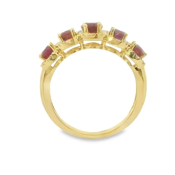 14 Karat Ring With Oval Rubys And Diamonds Image 3 Van Adams Jewelers Snellville, GA