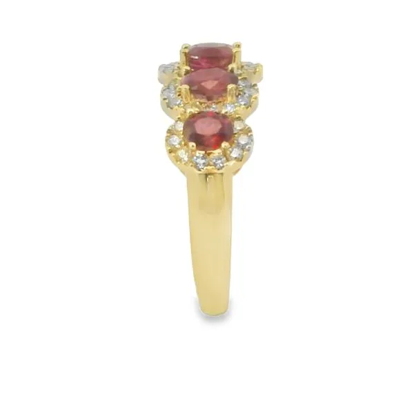 14 Karat Ring With Oval Rubys And Diamonds Image 4 Van Adams Jewelers Snellville, GA