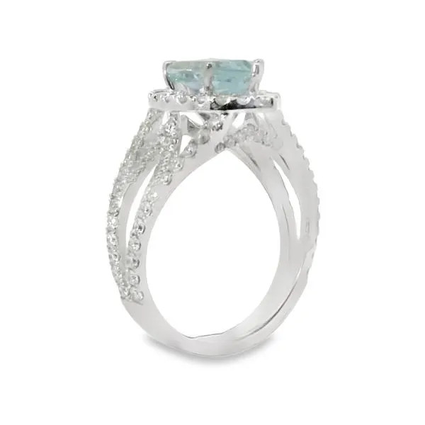 Aquamarine and Diamond Fashion Ring Image 2 Van Adams Jewelers Snellville, GA