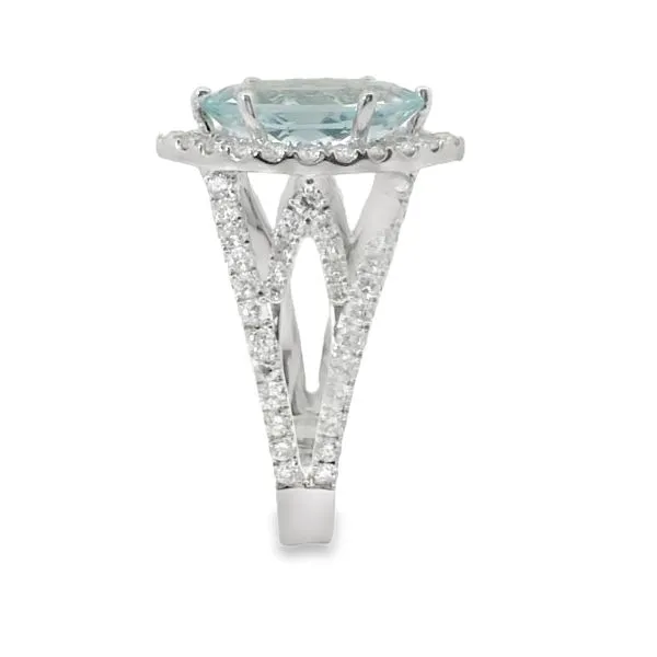 Aquamarine and Diamond Fashion Ring Image 3 Van Adams Jewelers Snellville, GA