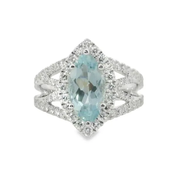 Aquamarine and Diamond Fashion Ring Van Adams Jewelers Snellville, GA