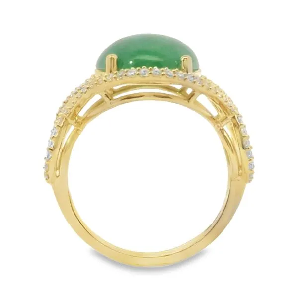 OVAL JADEITE AND DIAMOND RING Image 3 Van Adams Jewelers Snellville, GA