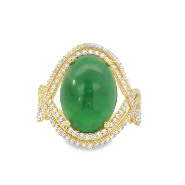 OVAL JADEITE AND DIAMOND RING Van Adams Jewelers Snellville, GA