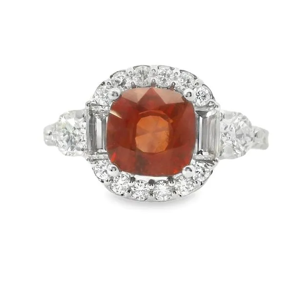 Orange Sapphire and Diamond Ring Van Adams Jewelers Snellville, GA