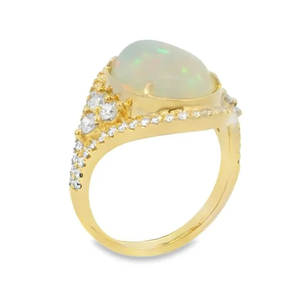 6.90CT OVAL OPAL AND DIAMOND RING Image 2 Van Adams Jewelers Snellville, GA