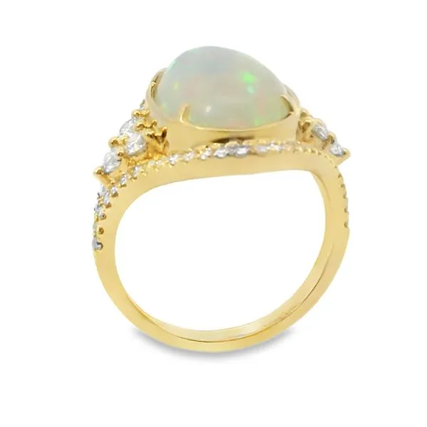 6.90CT OVAL OPAL AND DIAMOND RING Image 3 Van Adams Jewelers Snellville, GA