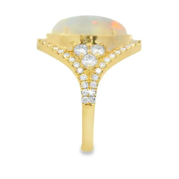 6.90CT OVAL OPAL AND DIAMOND RING Image 4 Van Adams Jewelers Snellville, GA