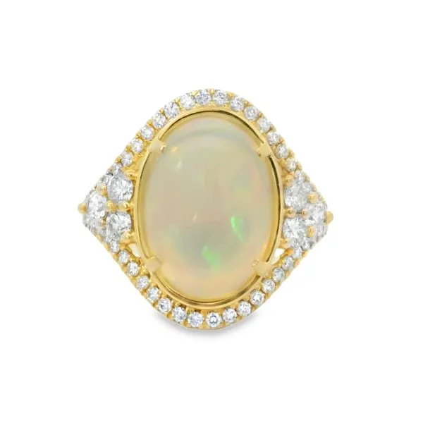 6.90CT OVAL OPAL AND DIAMOND RING Van Adams Jewelers Snellville, GA