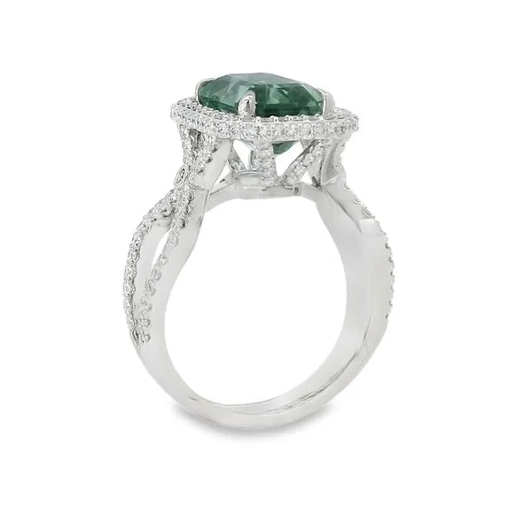 3.50CT EMERALD GREEN TOURMALINE AND DIAMONDS RING Image 2 Van Adams Jewelers Snellville, GA