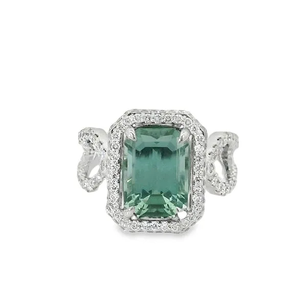 3.50CT EMERALD GREEN TOURMALINE AND DIAMONDS RING Van Adams Jewelers Snellville, GA