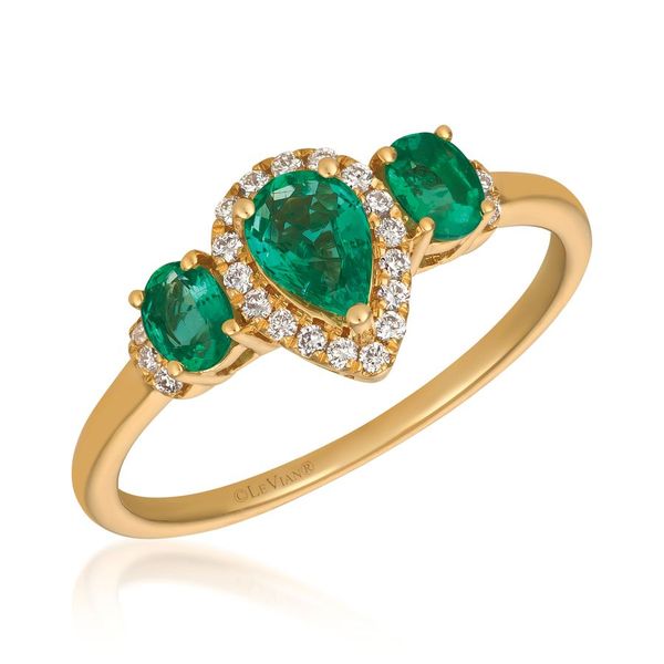Le Vian® Ring featuring Costa Smeralda Emeralds™ Vanilla diamonds® set in 14K Honey Gold™ Van Adams Jewelers Snellville, GA