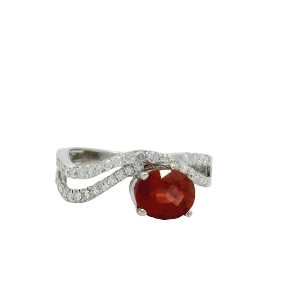Orange Sapphire and Diamond Ring Van Adams Jewelers Snellville, GA