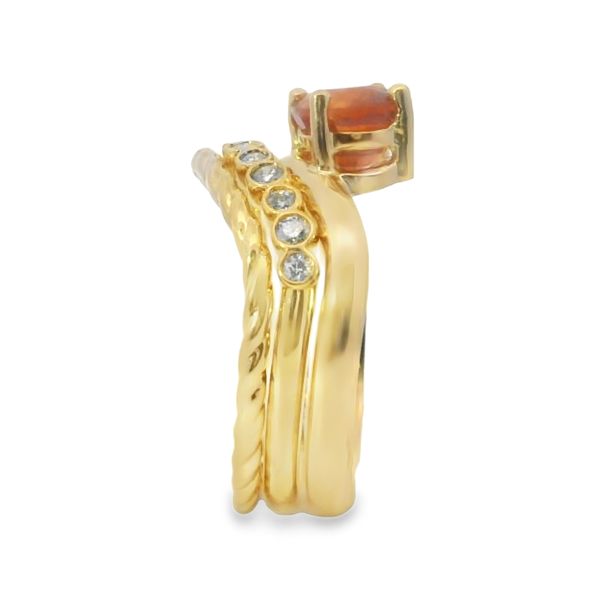 Three Piece 14K Yellow Gold Orange Sapphire Ring Image 3 Van Adams Jewelers Snellville, GA