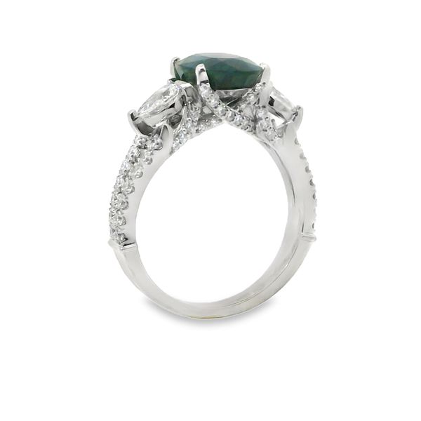 Oval Sapphire and Natural Diamond Ring Image 3 Van Adams Jewelers Snellville, GA