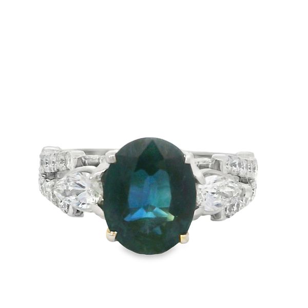 Oval Sapphire and Natural Diamond Ring Image 5 Van Adams Jewelers Snellville, GA