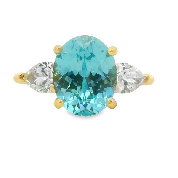 Lab Grown Pariba Tourmaline and Diamond Ring Van Adams Jewelers Snellville, GA