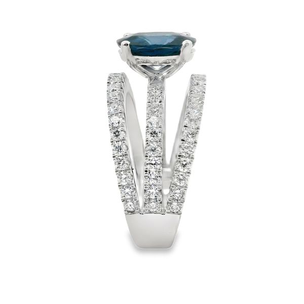 1.80CT BLUE OVAL SPINEL 0.87TWT DIAMONDS RING Image 3 Van Adams Jewelers Snellville, GA