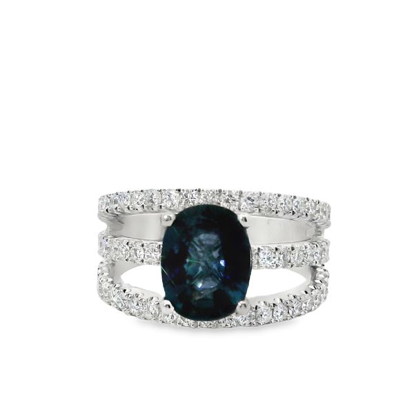 1.80CT BLUE OVAL SPINEL 0.87TWT DIAMONDS RING Van Adams Jewelers Snellville, GA