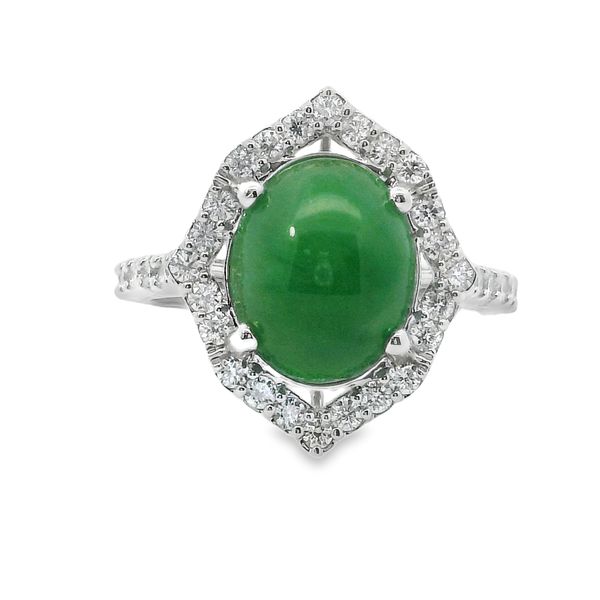 Vintage Style Jade and Diamond Ring Van Adams Jewelers Snellville, GA