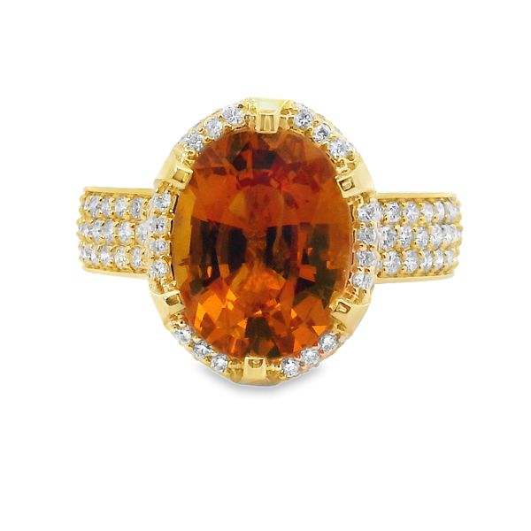 Orange Sapphire and Diamond Ring Van Adams Jewelers Snellville, GA