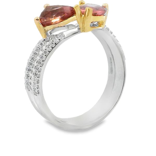 Two Stone Pear Shape Pink Spinel Ring Image 2 Van Adams Jewelers Snellville, GA