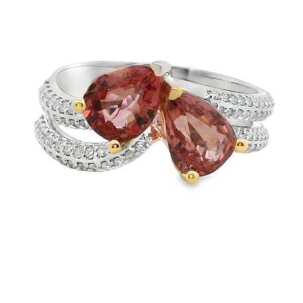 Two Stone Pear Shape Pink Spinel Ring Van Adams Jewelers Snellville, GA