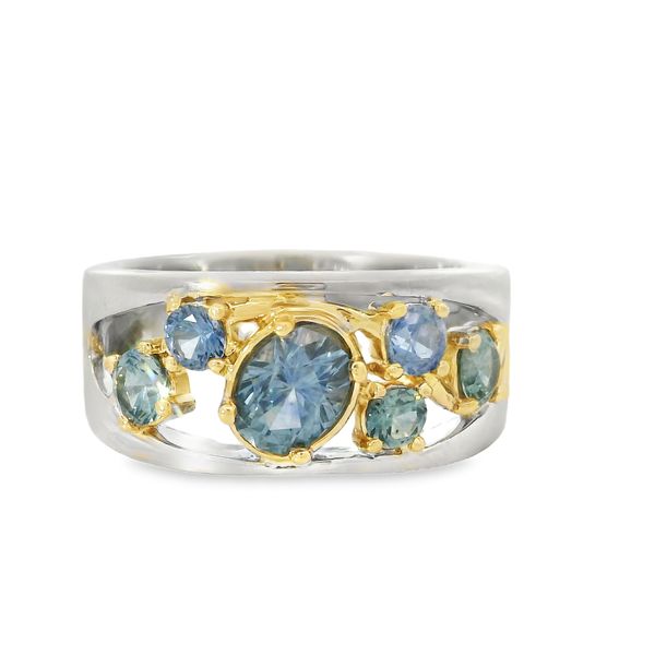 Two Tone Multi Stone Montana Sapphire Ring Van Adams Jewelers Snellville, GA