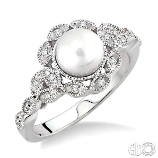 Sterling Silver Pearl and Diamond Ring Van Adams Jewelers Snellville, GA