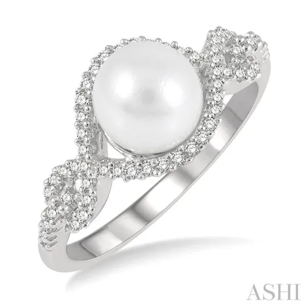 Pearl & Halo Diamond Fashion Ring Van Adams Jewelers Snellville, GA